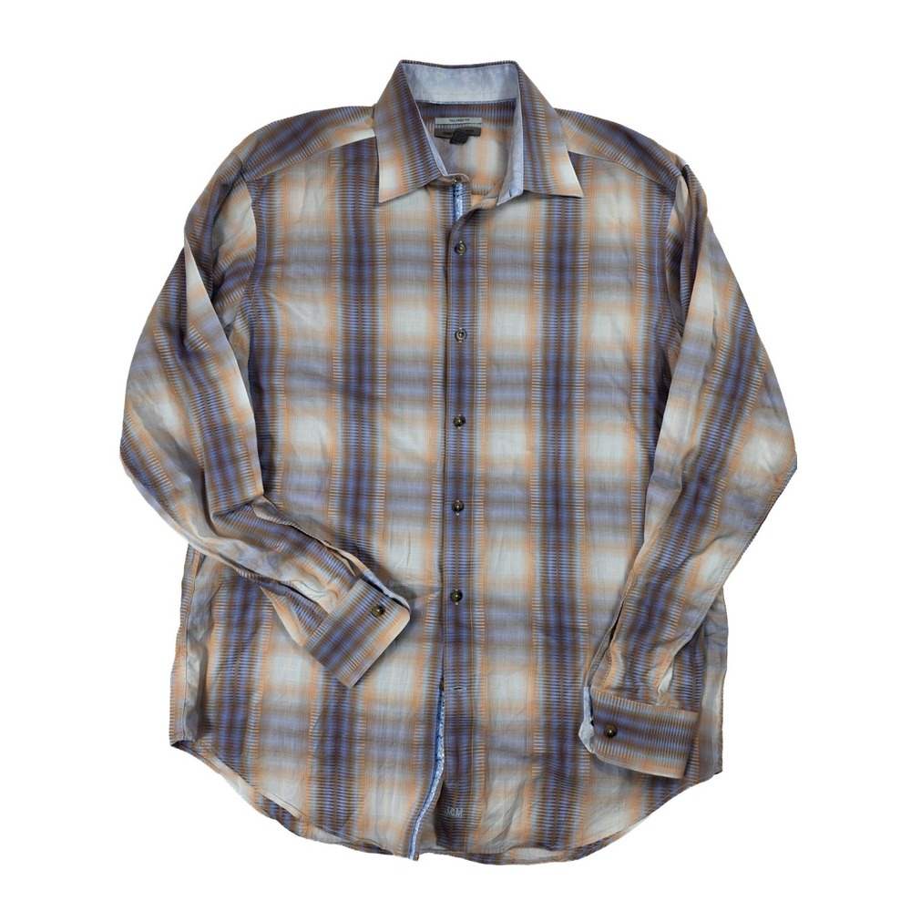 Johnston & Murphy Blue Orange Long Sleeve Button Down Men's Size Large